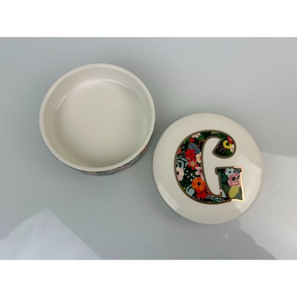 Mia Charro "G" Trinket Ceramic Pocelain Box, Floral Print Initial Pretty Gift - Picture 9 of 13